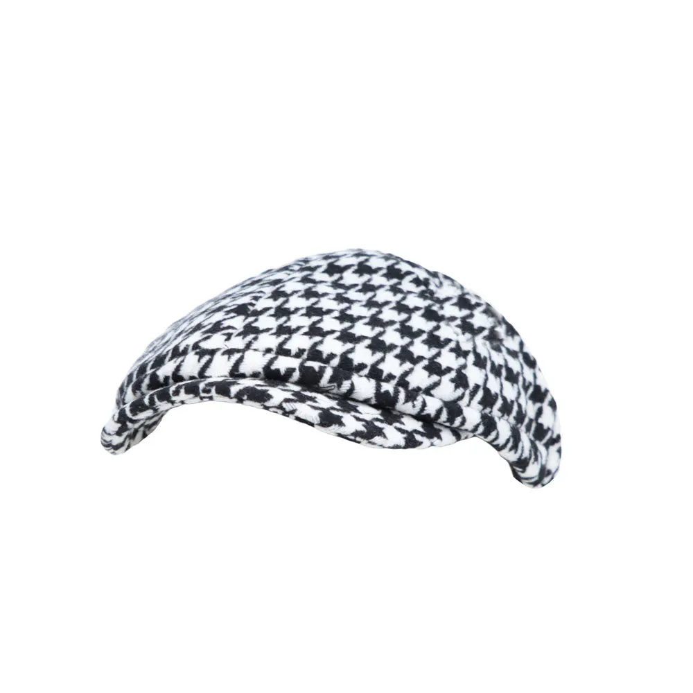 Houndstooth Newsboy Cap Ivy Cabbie Cap Flat Cap Winter Hat MU31449