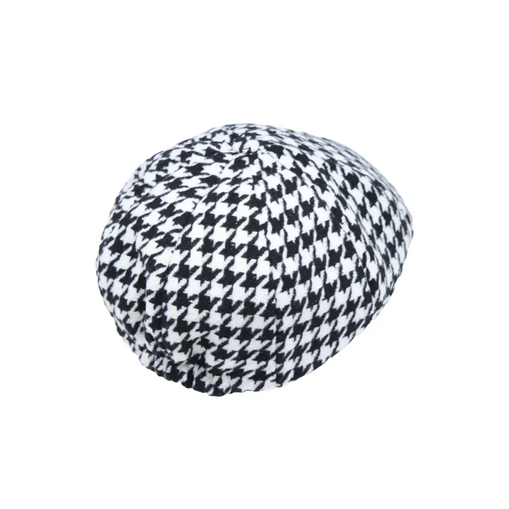 Houndstooth Newsboy Cap Ivy Cabbie Cap Flat Cap Winter Hat MU31449