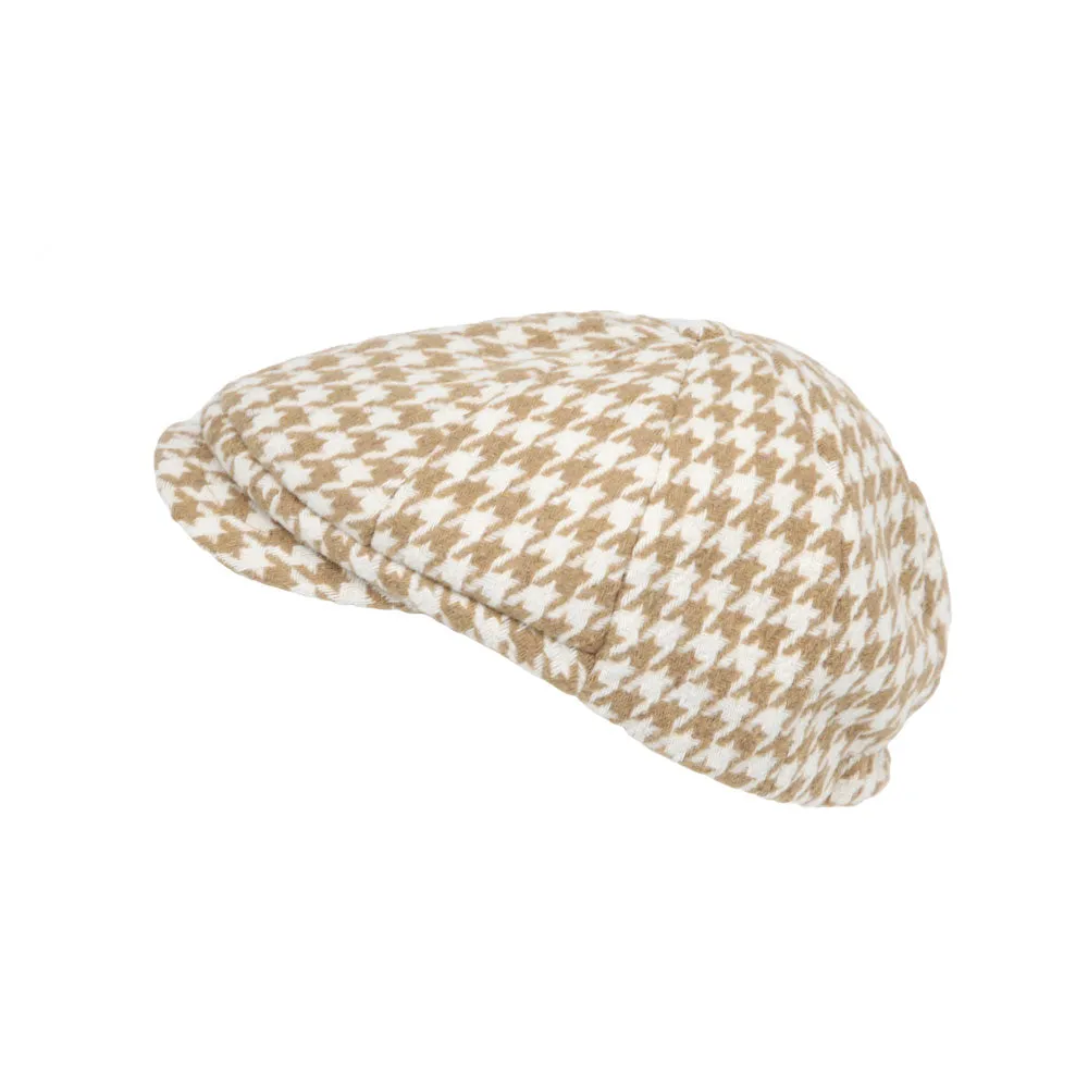 Houndstooth Newsboy Cap Ivy Cabbie Cap Flat Cap Winter Hat MU31449