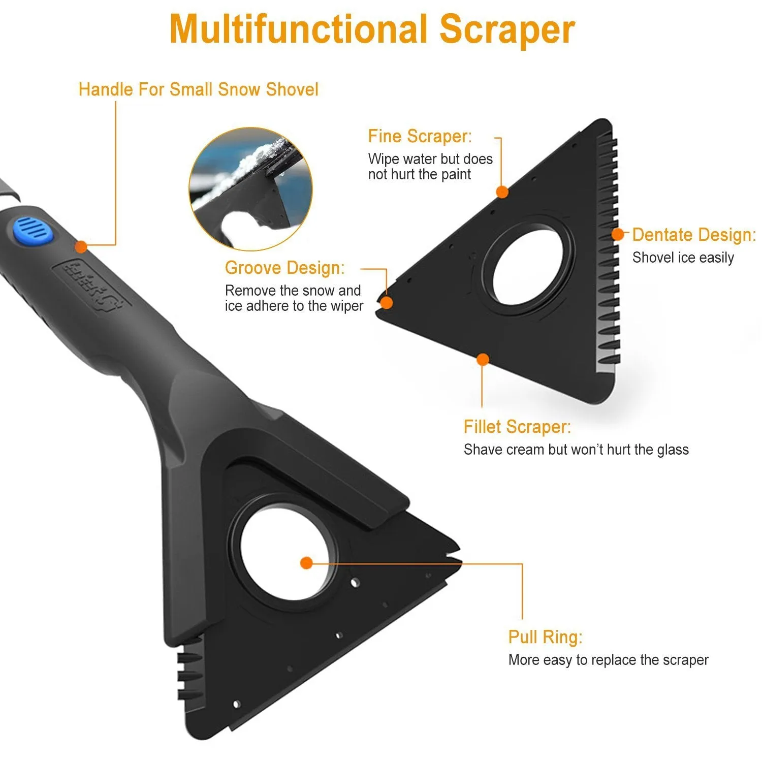 Ice Scraper Extendable Telescoping Snow Remover