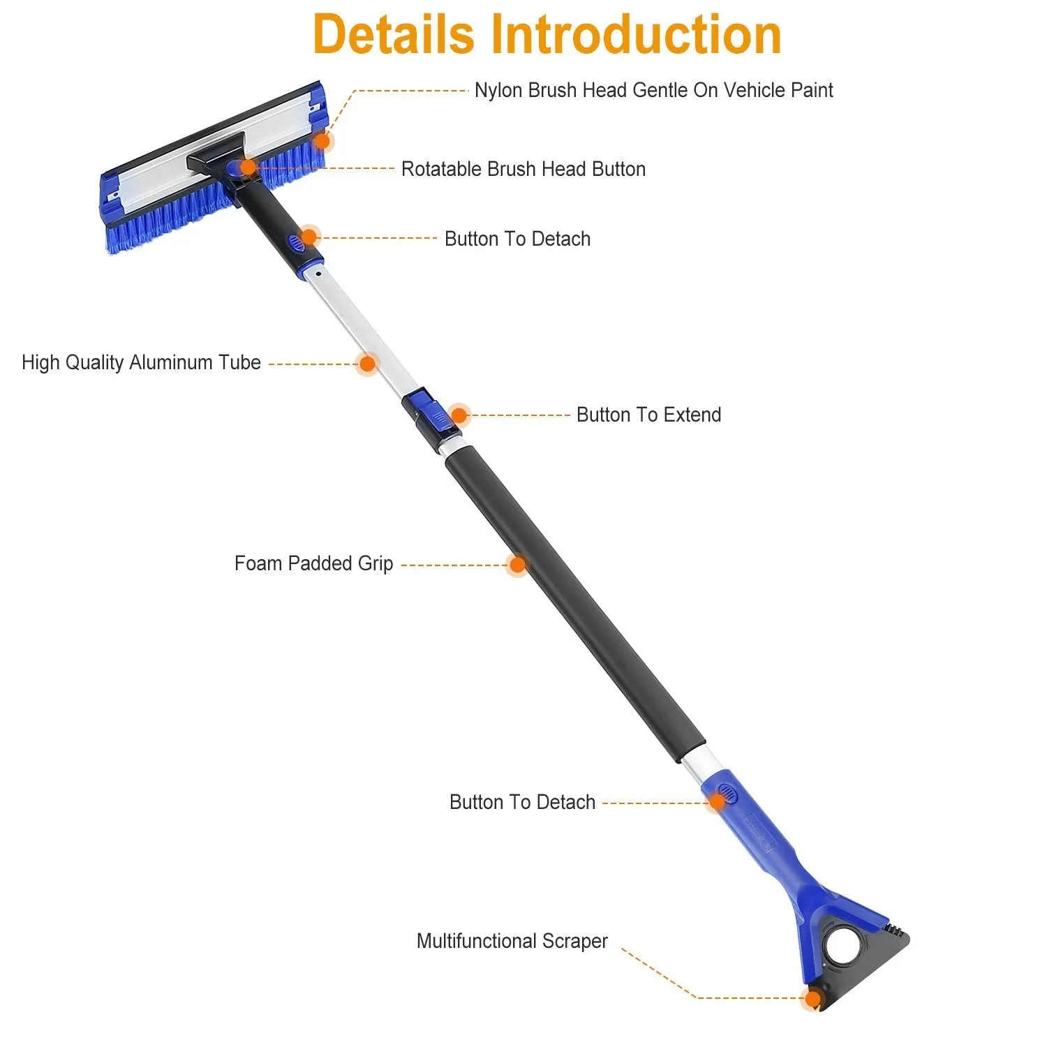 Ice Scraper Extendable Telescoping Snow Remover