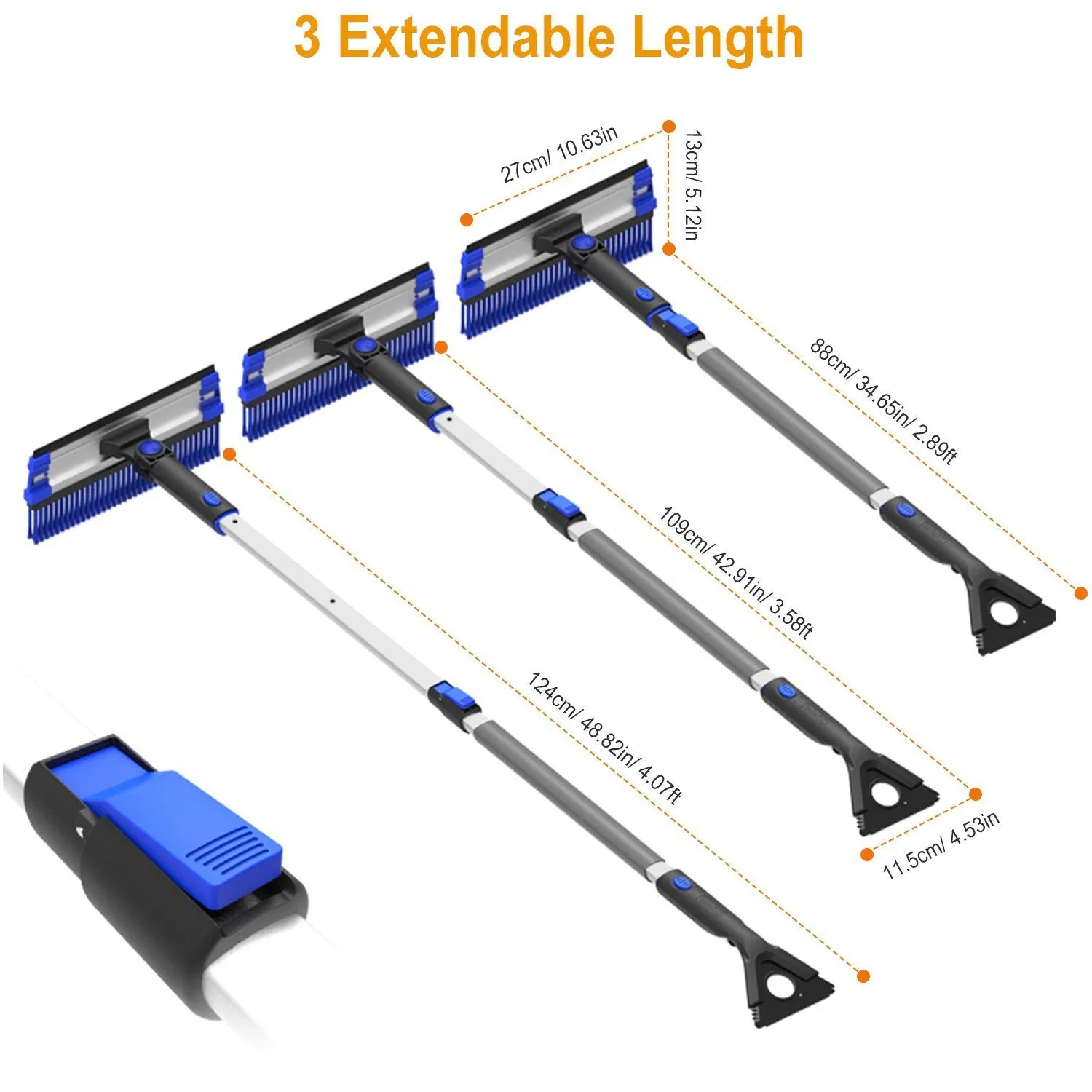 Ice Scraper Extendable Telescoping Snow Remover