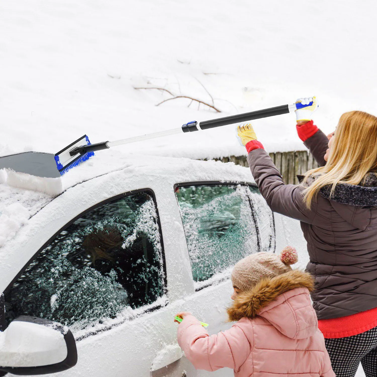 Ice Scraper Extendable Telescoping Snow Remover