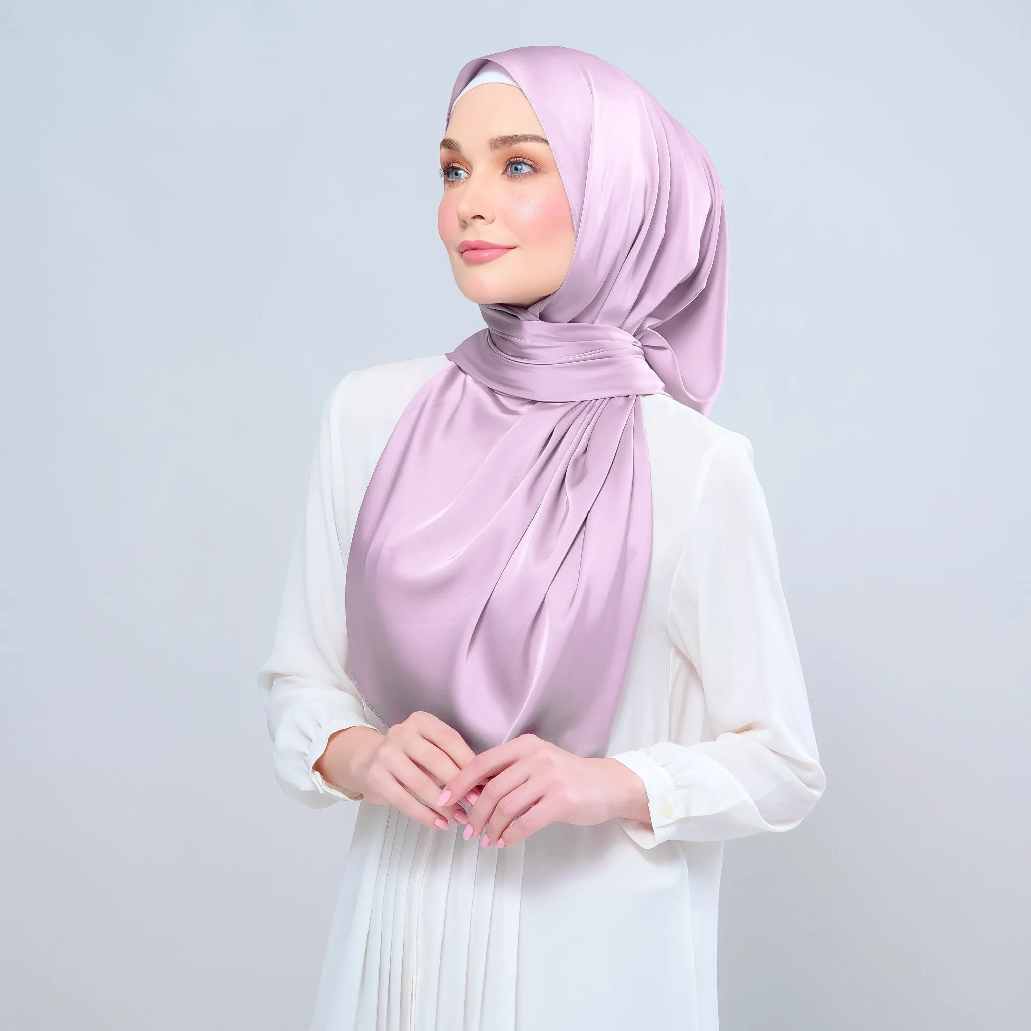 Instant Tag n' Go Shawl  | Satin Silk in Light Orchid