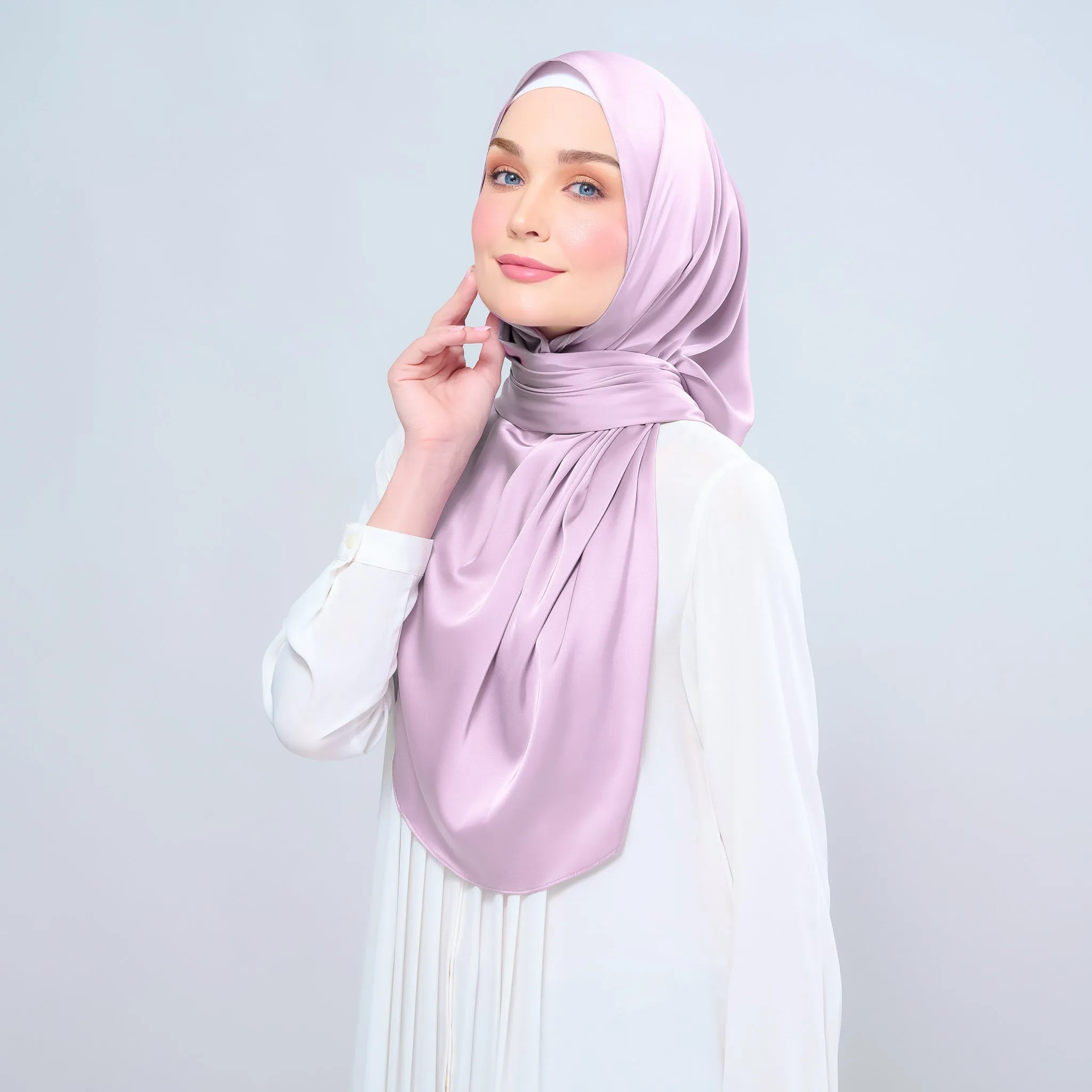 Instant Tag n' Go Shawl  | Satin Silk in Light Orchid