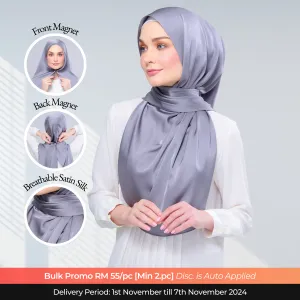 Instant Tag n' Go Shawl  | Satin Silk in Titanium Grey