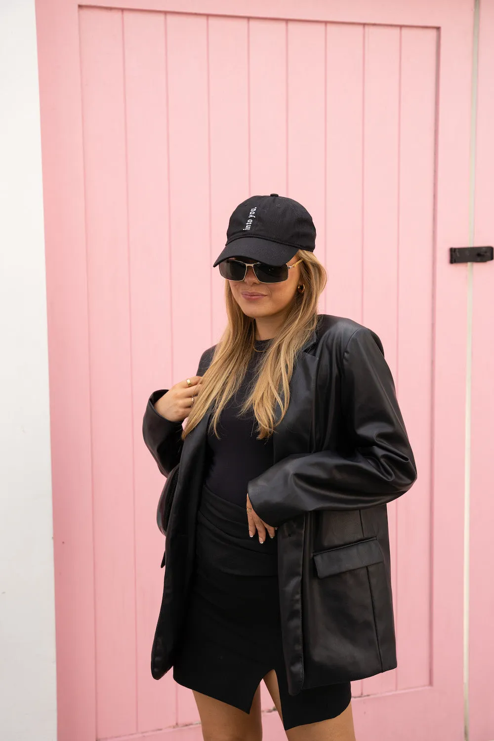 Into You Baseball Cap in Black