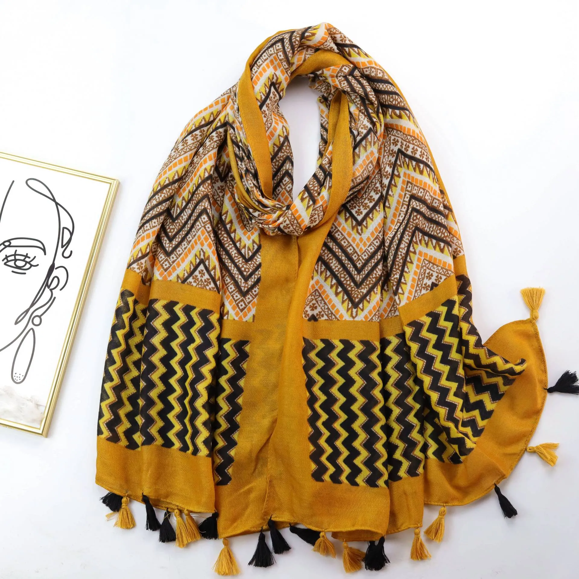 JY220760 ethnic style printed scarf