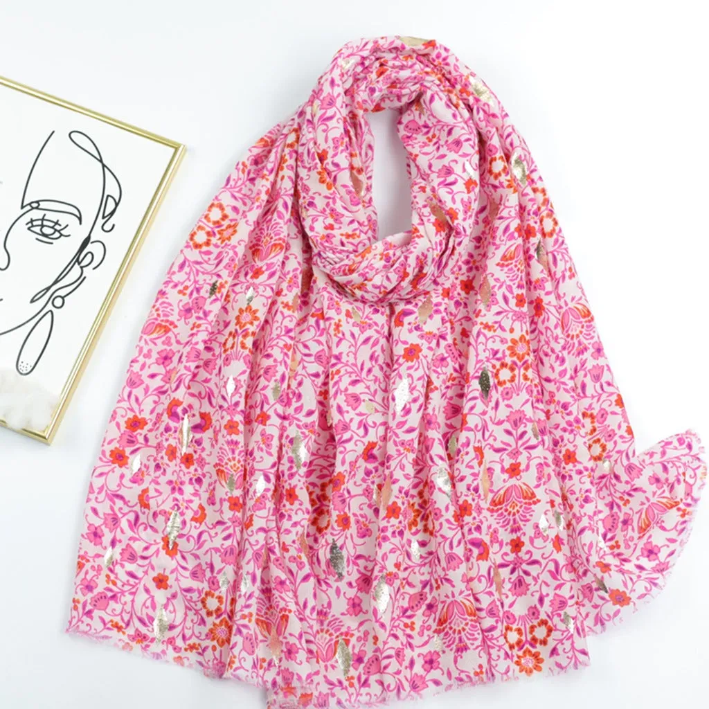 JY230303 hot stamping rose printed scarf