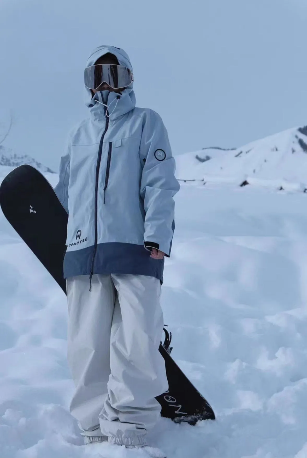 Blue Snowboarding/Skiing Suit by Qomotec - Haze Blue