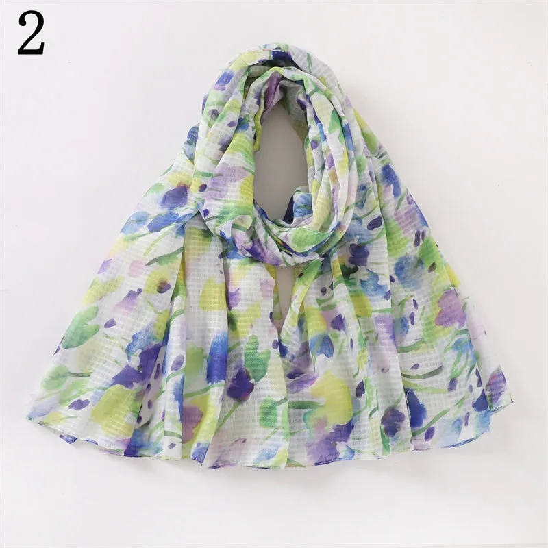 MYP016   Smudged floral print scarf