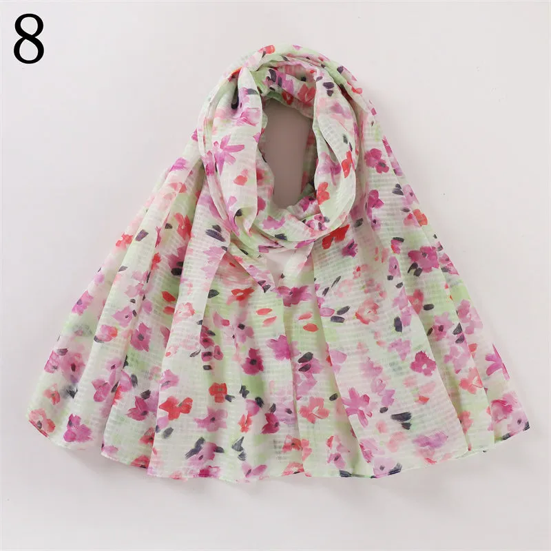 MYP016   Smudged floral print scarf