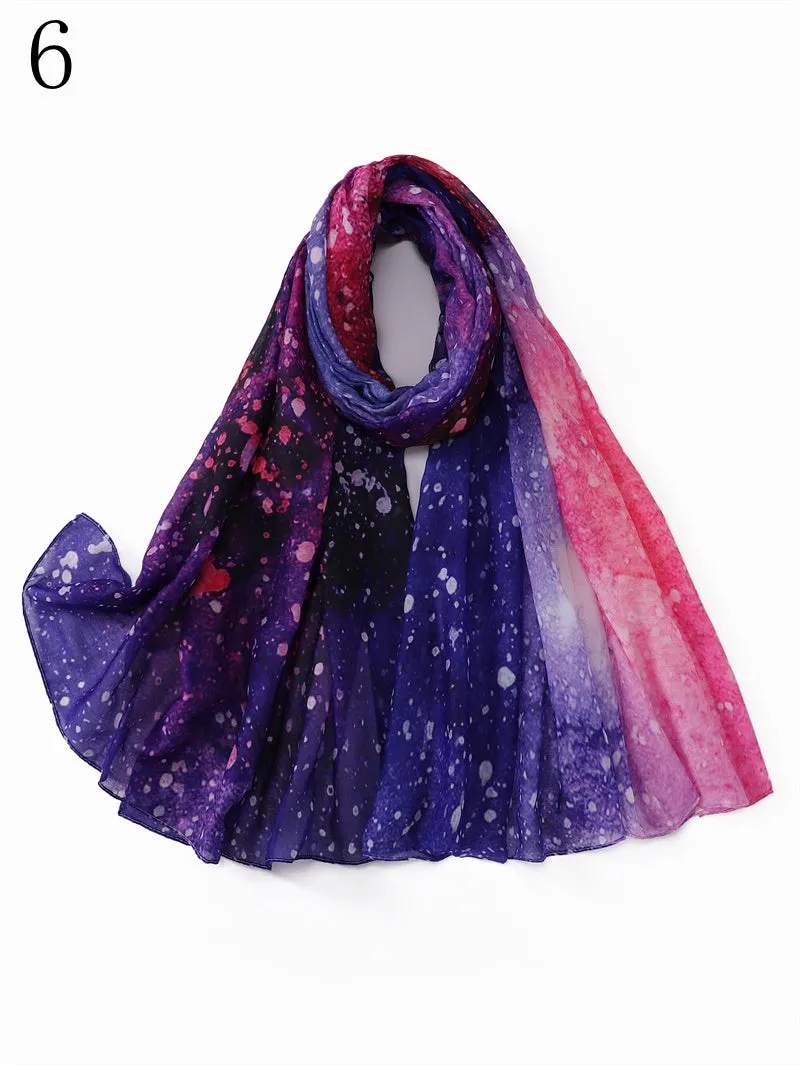 MYP031     Starry sky quicksand printed scarf thin floral floral