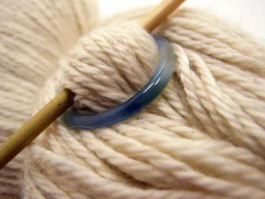 Natural Stone Shawl Pin ~ Blue Stone Ring H