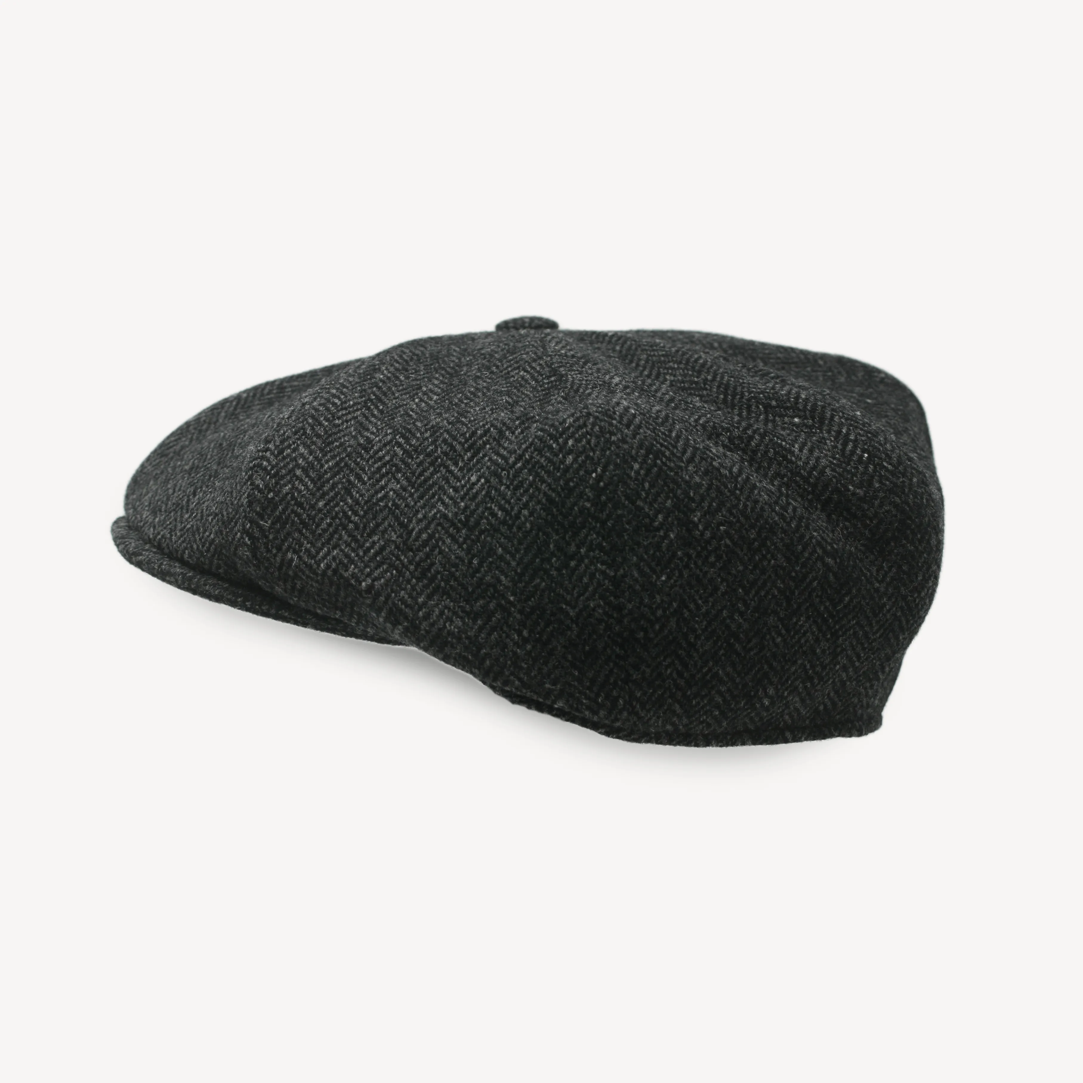 Newsboy Cap - Dark Grey Herringbone