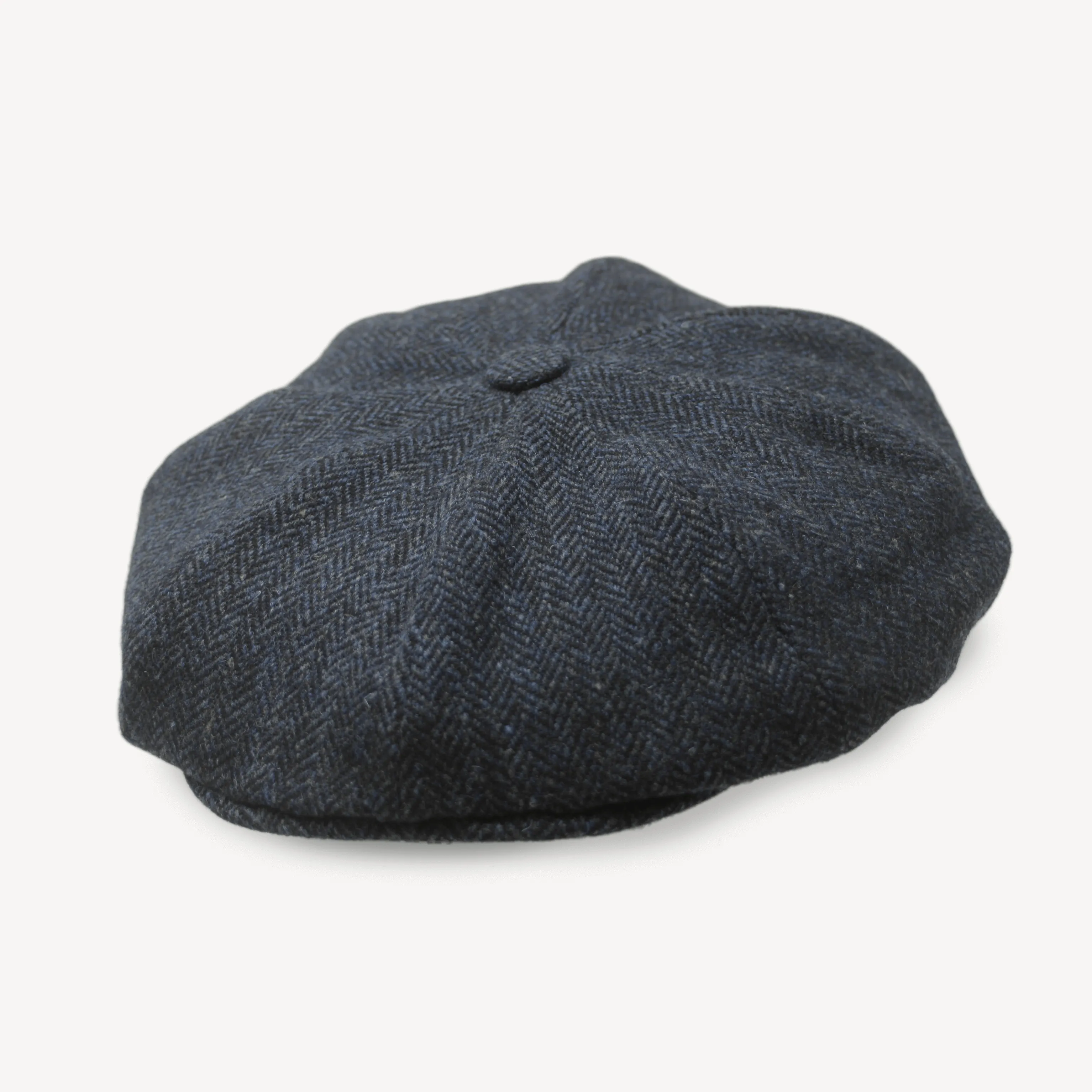 Newsboy Cap - Navy Herringbone