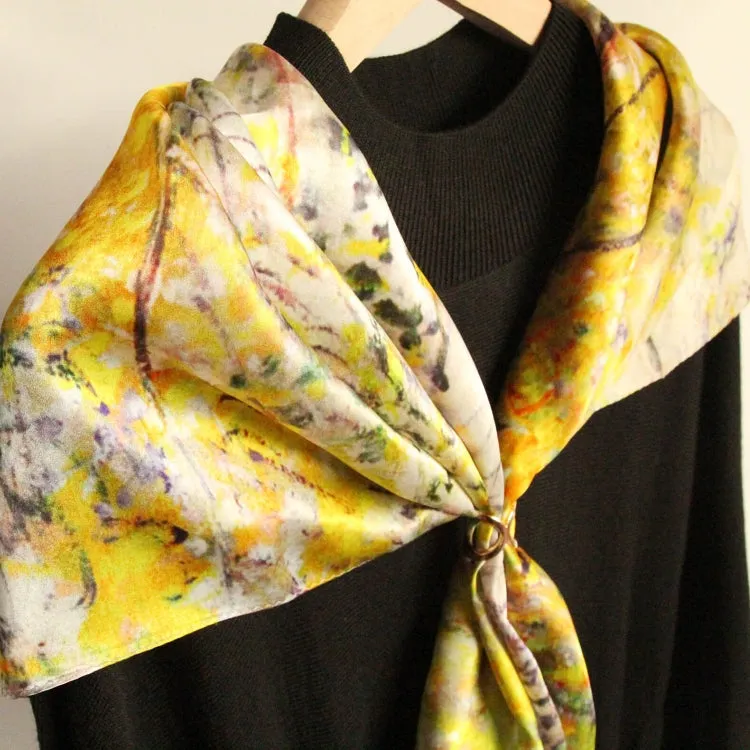 Oil Paint Silk Scarf| Willows of Vetheuil