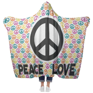 Peace and Love Hooded Blanket