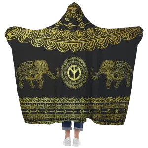 Peace Elephant Chakra Hooded Blanket