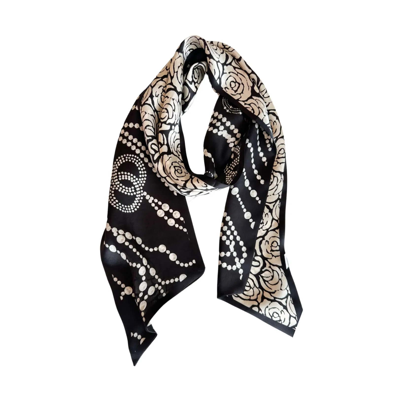 Pearls & Petals Pure Mulberry Silk Long Scarf