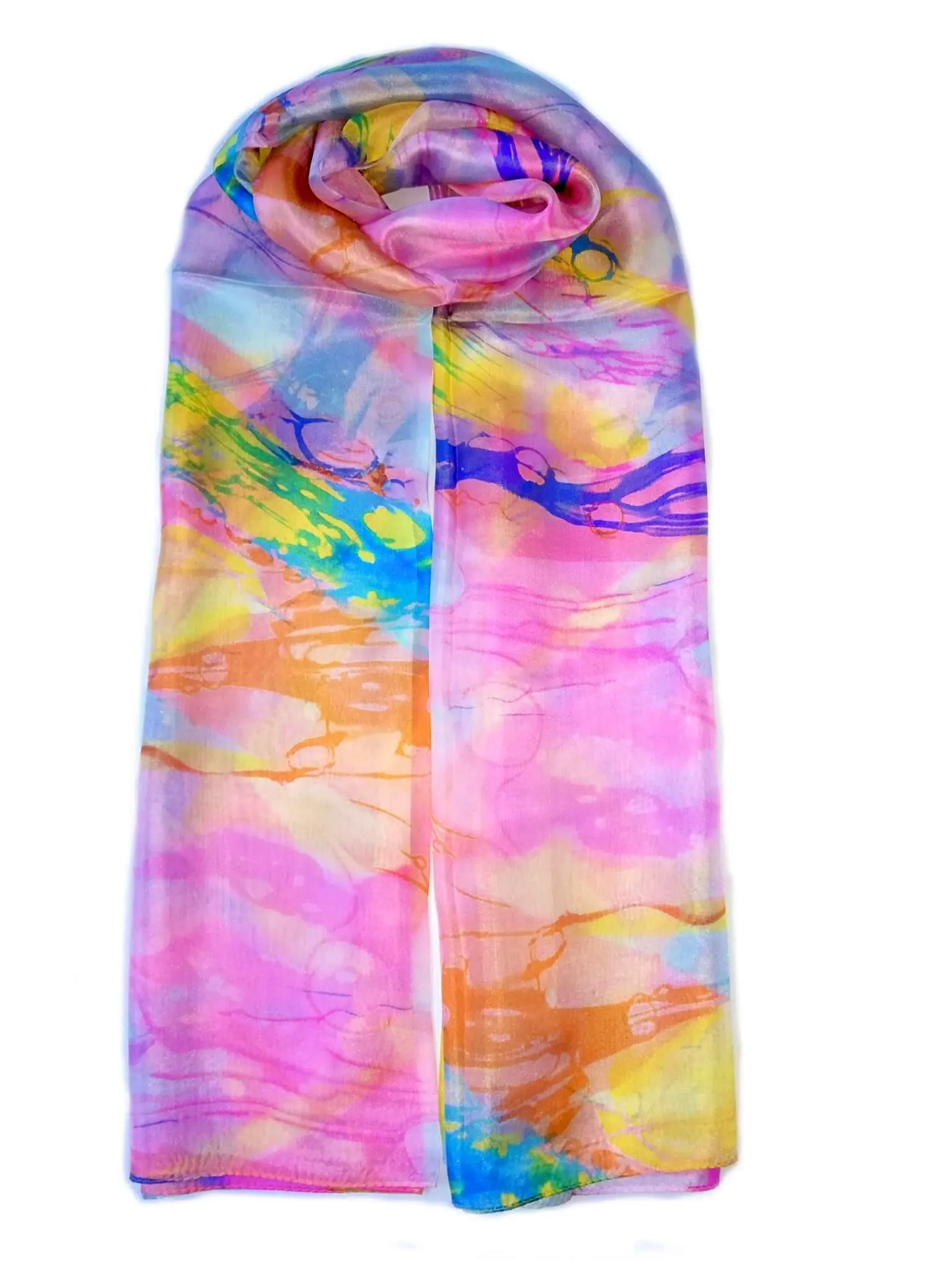 Rainbow Range| Large Silk Scarf Pink Delight