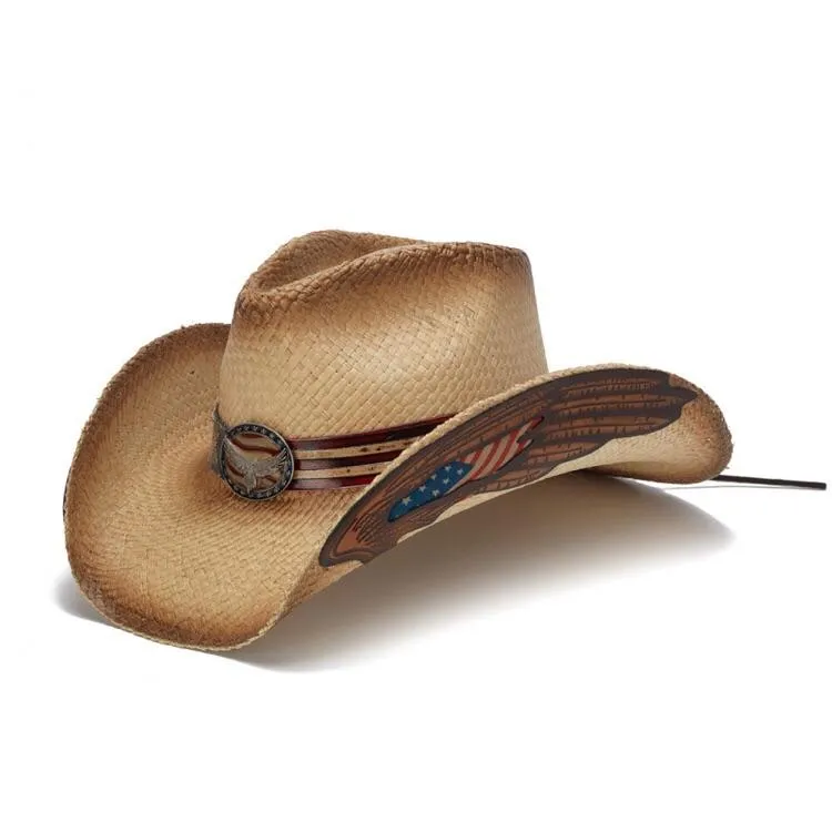 Stampede Straw Western Hat - The America Stars and Stripes USA