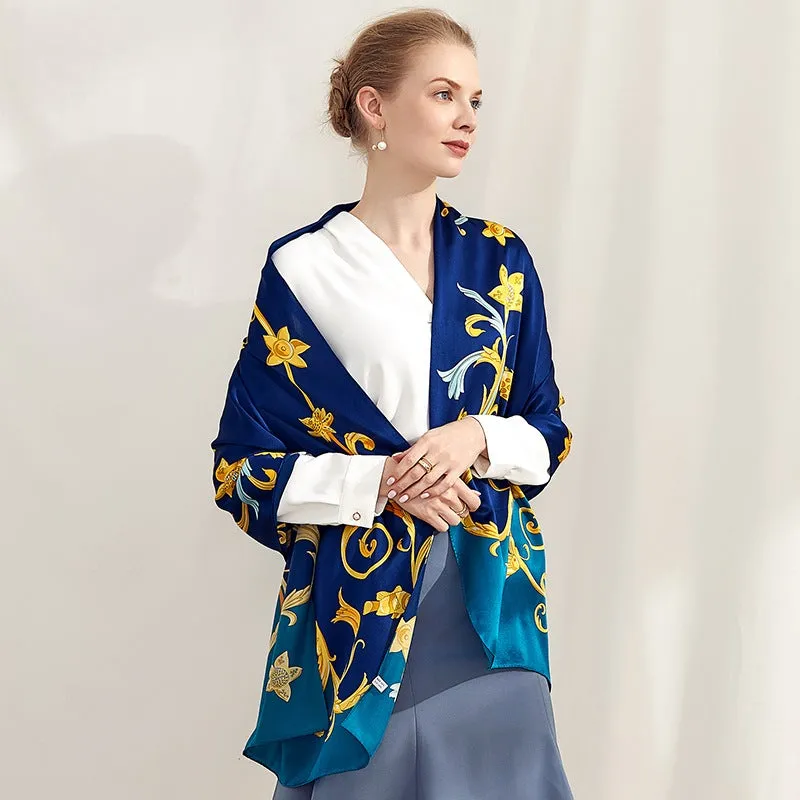 Summer Night Long Charmeuse Silk Scarf 185