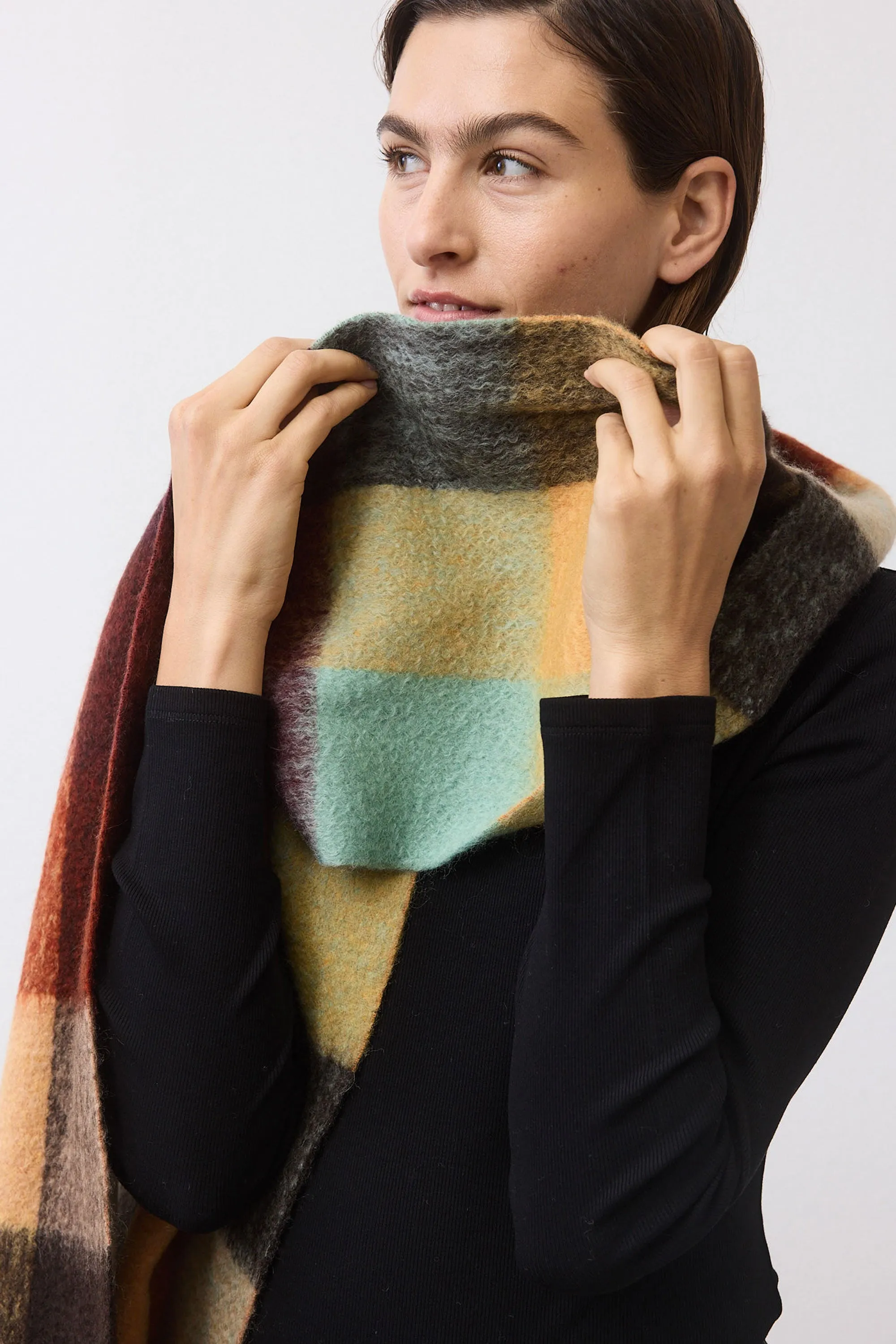 The Plaid Wool Mohair Scarf