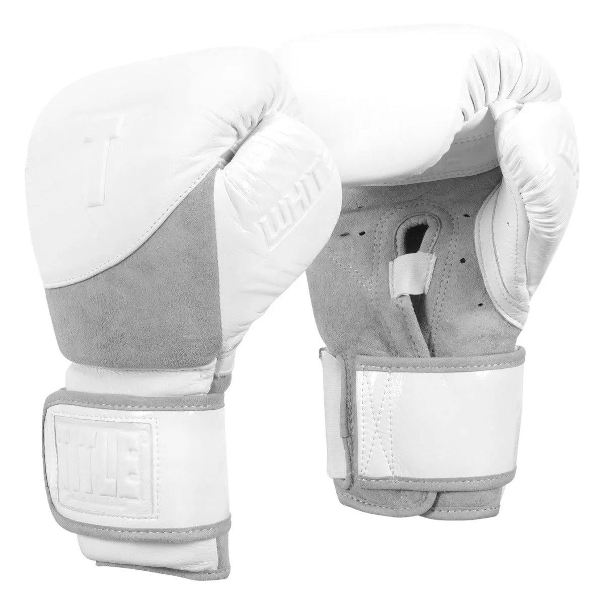 TITLE White Boxing Pro Bag Gloves