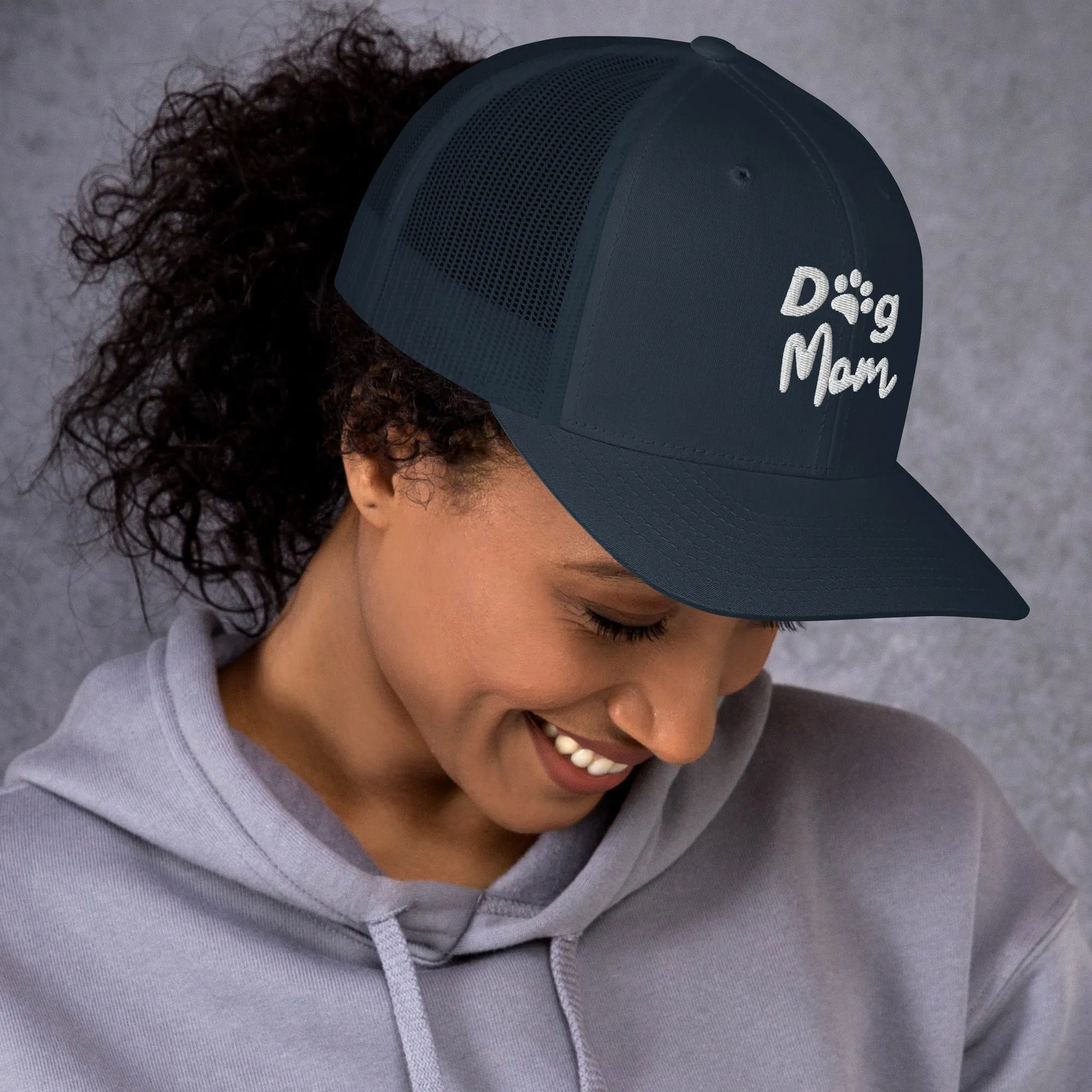 Trucker Cap, Dog Mom Embroidered, lioness-love