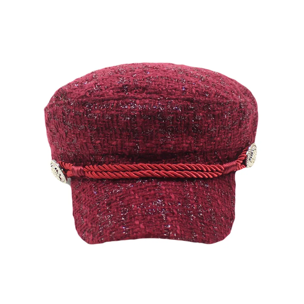 Tweed Baker Boy Hat Newsboy Beret Cap Cotton Cabbie Sailor Hat YZG0220