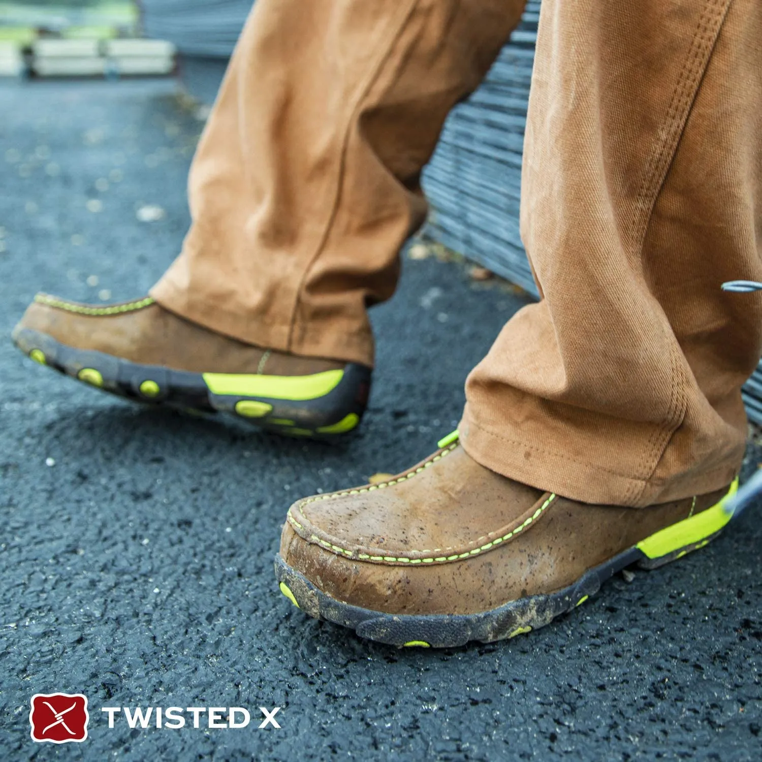 Twisted X Men's Yellow Lace Driving Mocs