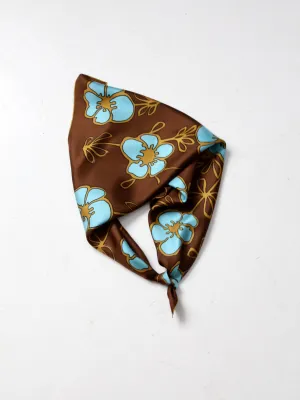 vintage 70s floral silk scarf