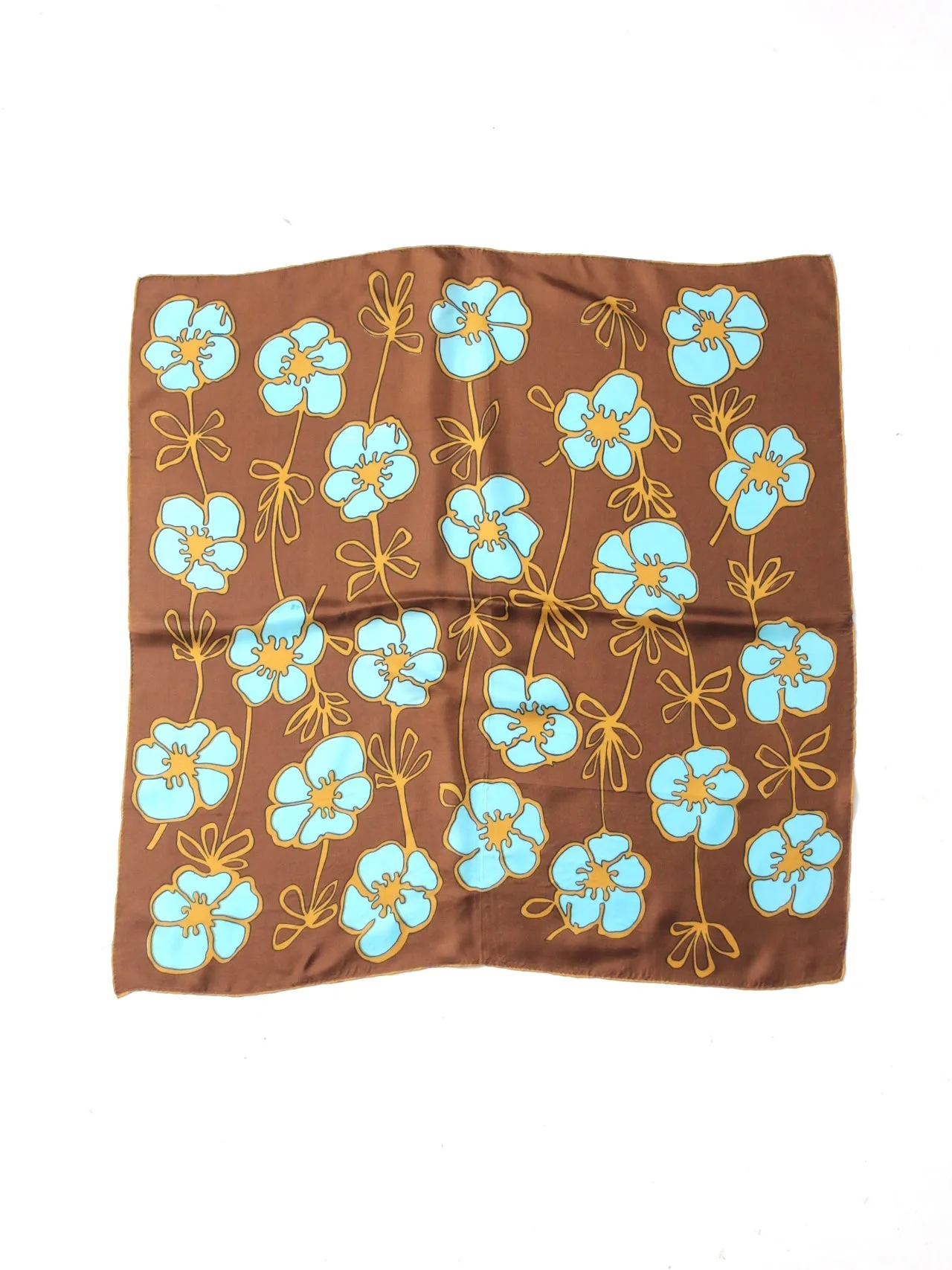 vintage 70s floral silk scarf