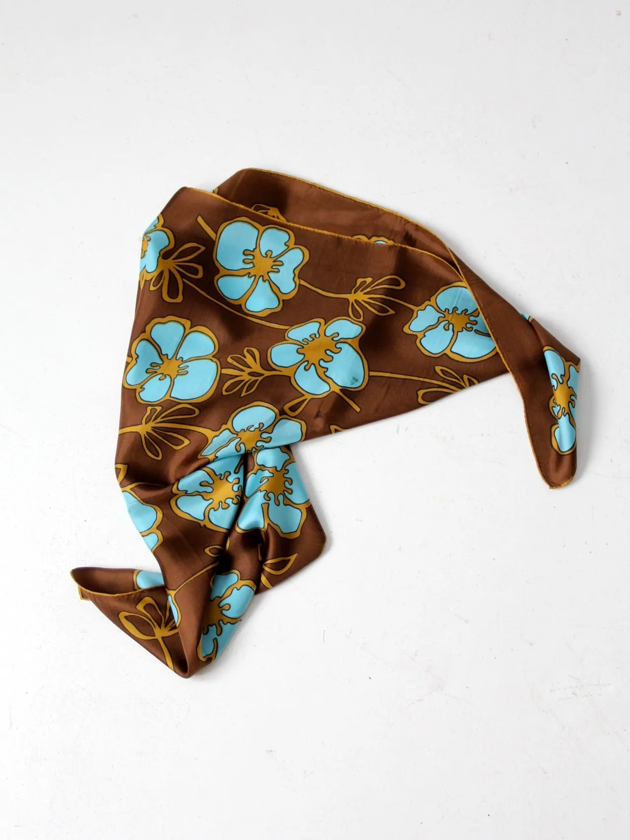 vintage 70s floral silk scarf