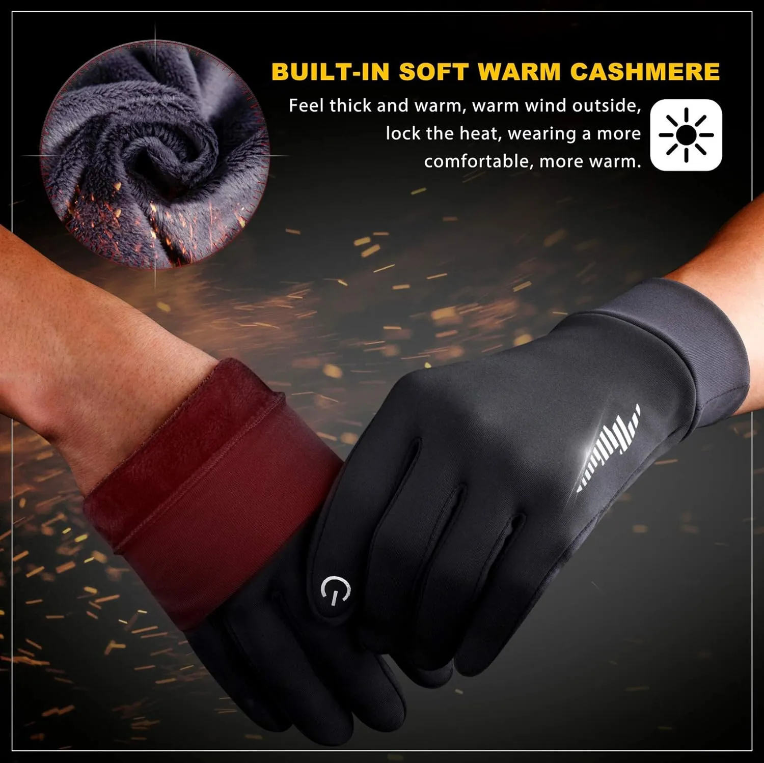 Winter Gloves Men and Women, Warm Touch Screen Ski Gloves 3 Sets