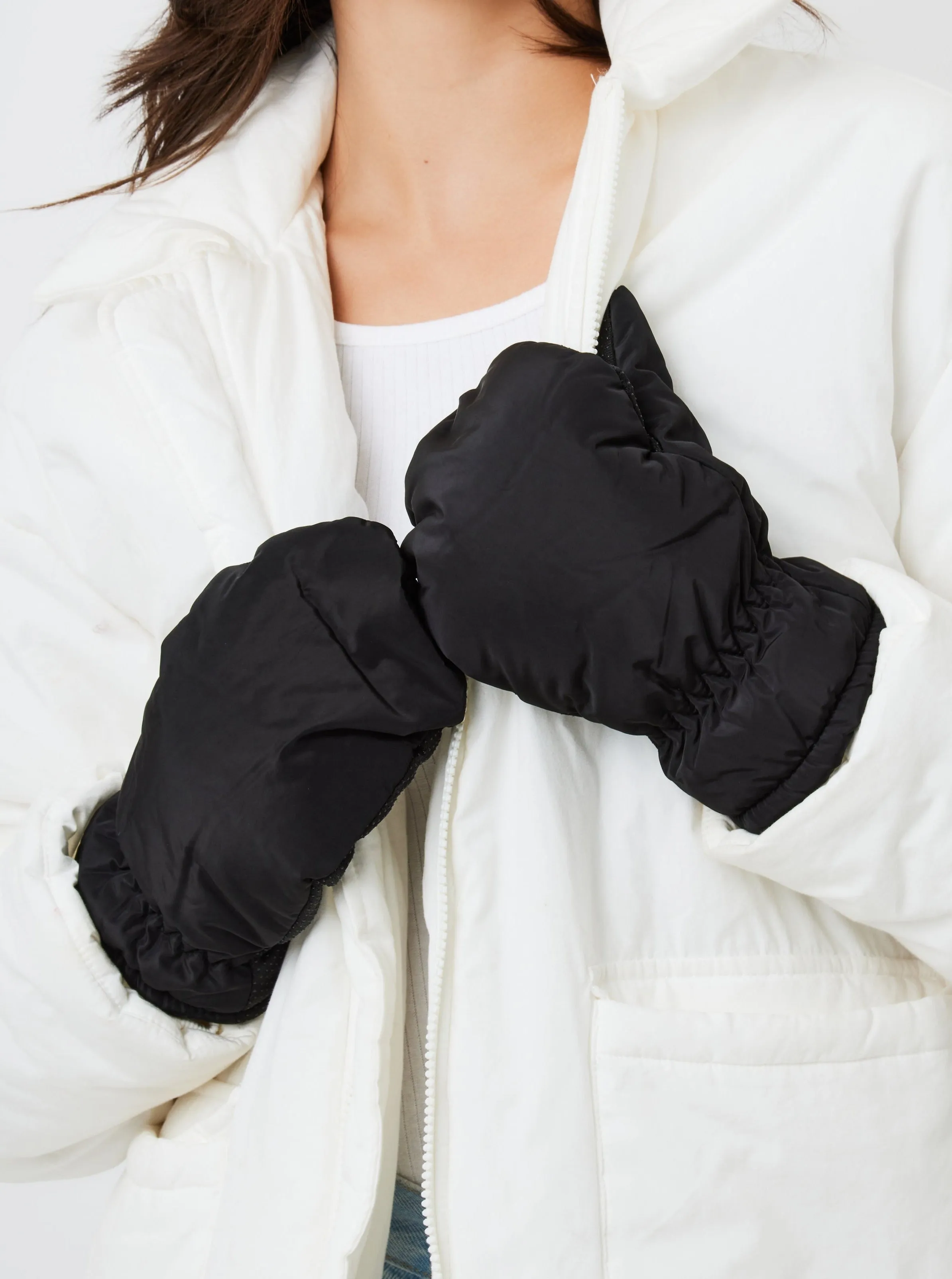 Winter Mittens in Black Nylon