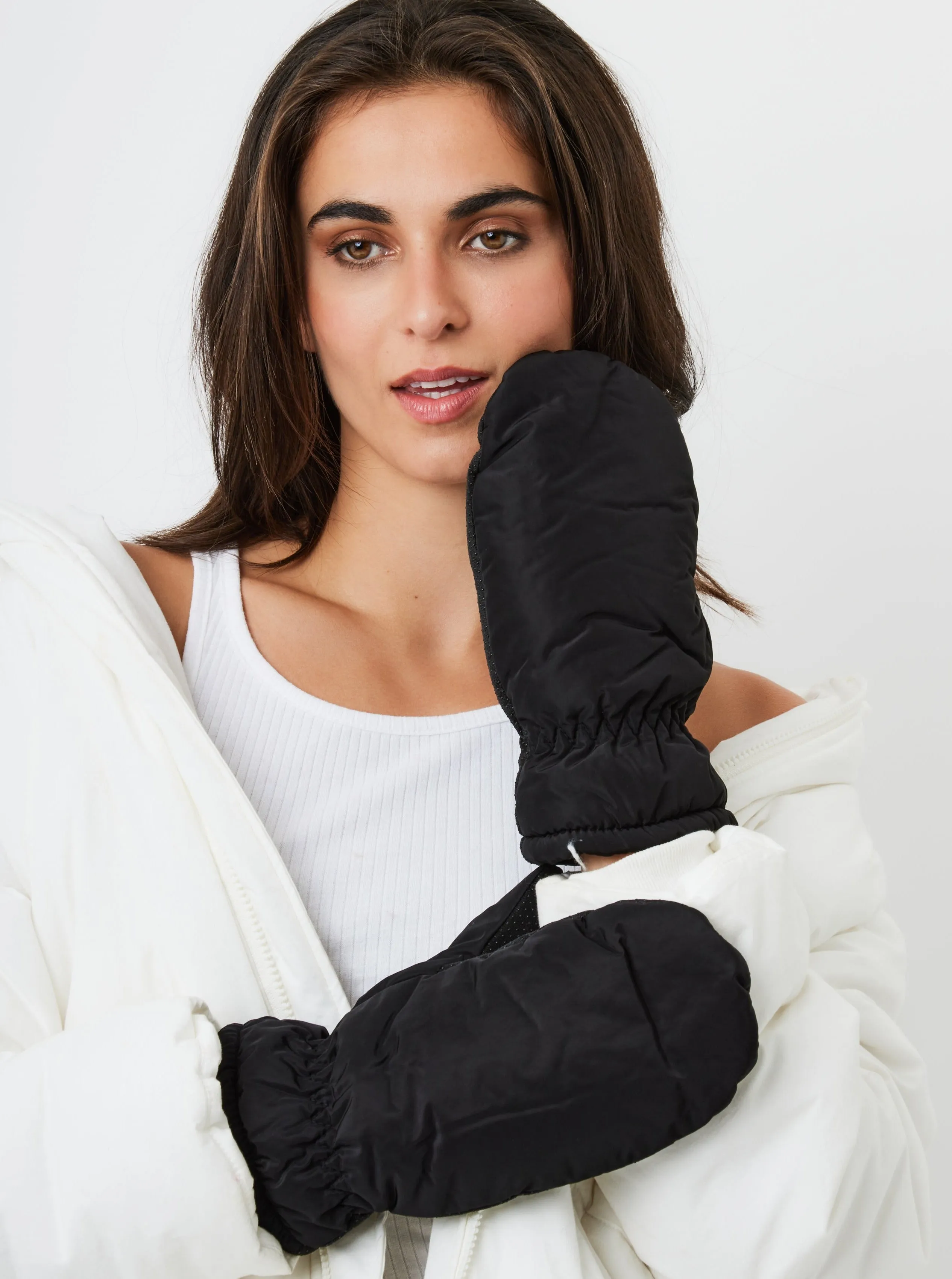 Winter Mittens in Black Nylon